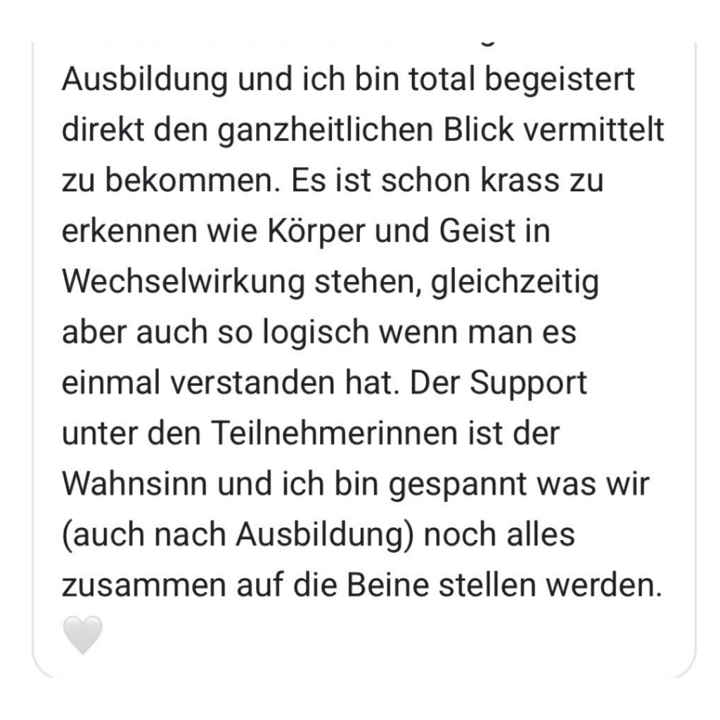 Teilnehmerinnen-Feedback zur Psychosoma Nutrition Coach Ausbildung