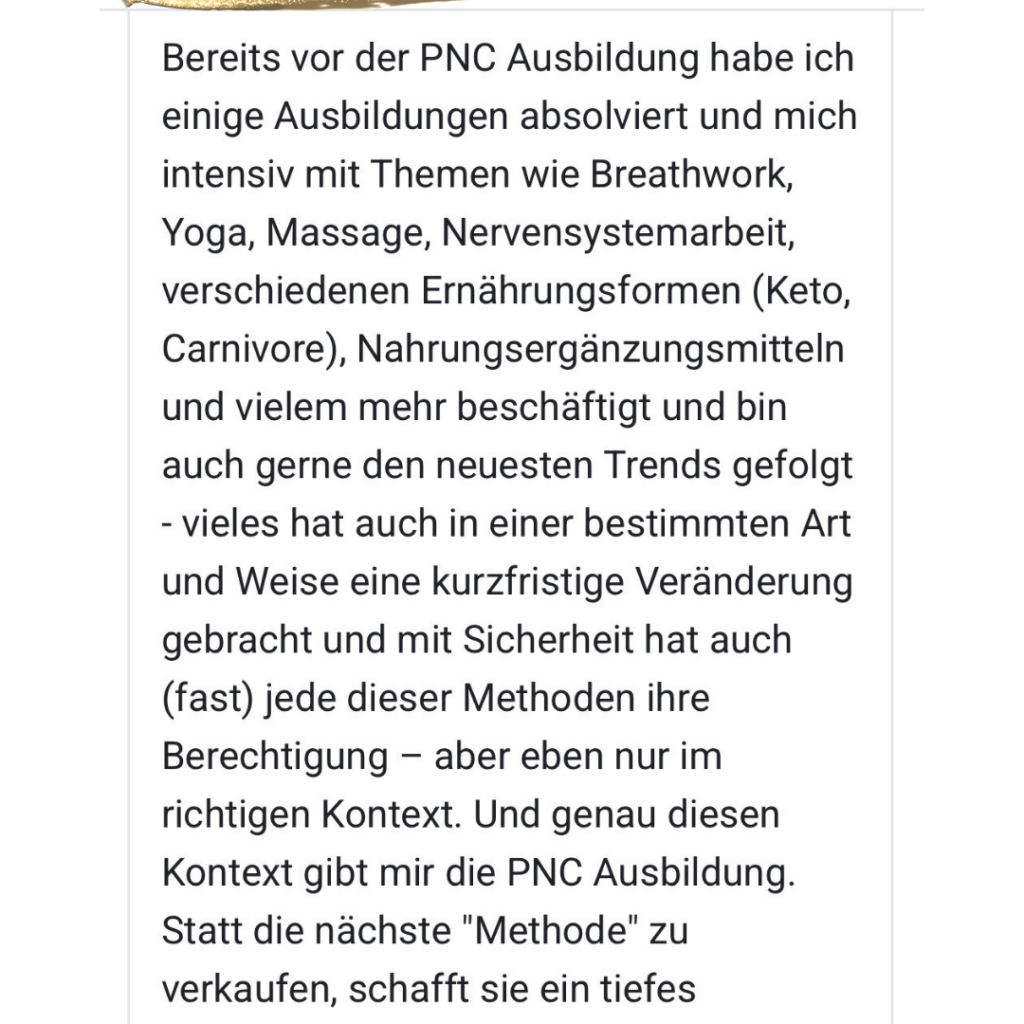 Teilnehmerinnen-Feedback zur Psychosoma Nutrition Coach Ausbildung