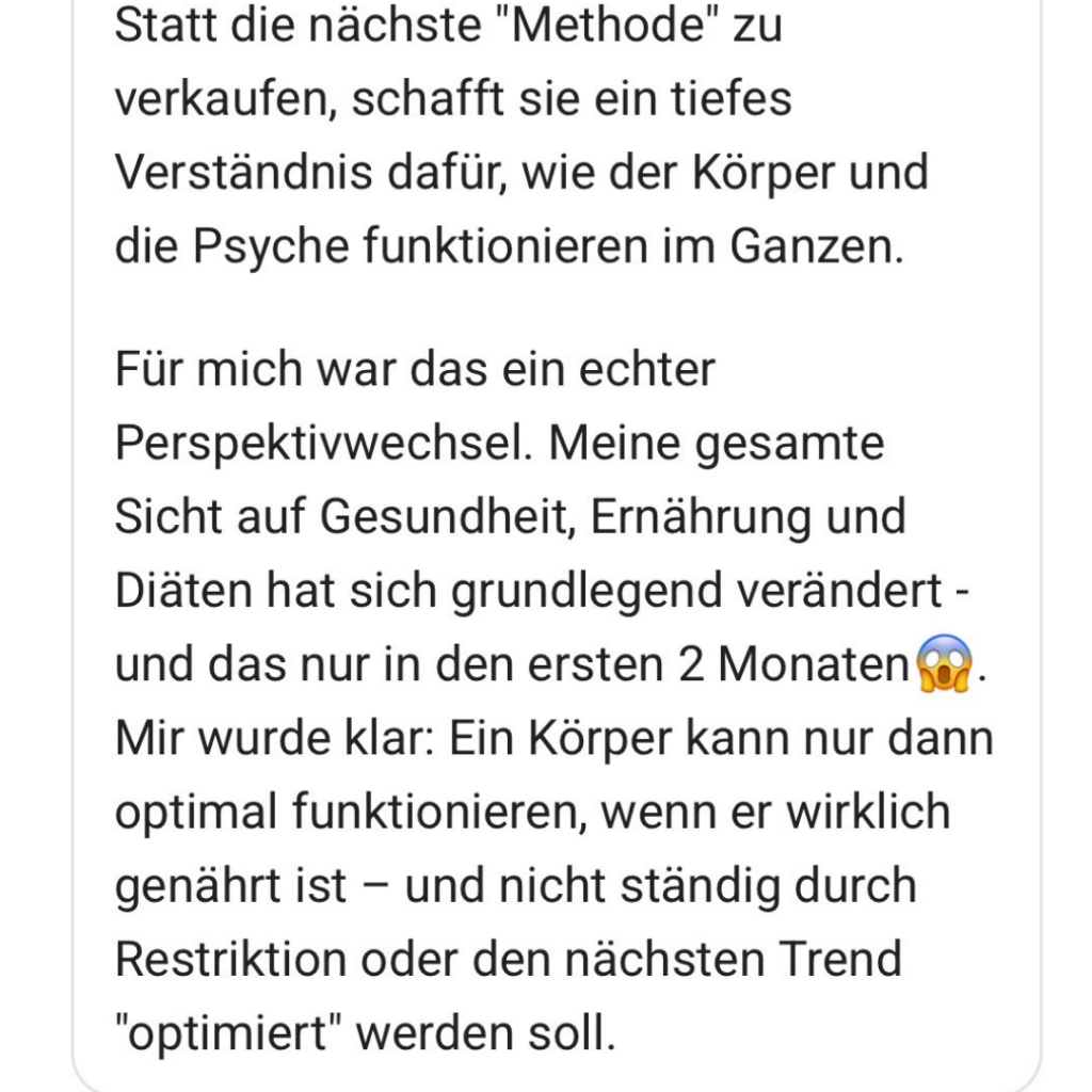 Teilnehmerinnen-Feedback zur Psychosoma Nutrition Coach Ausbildung