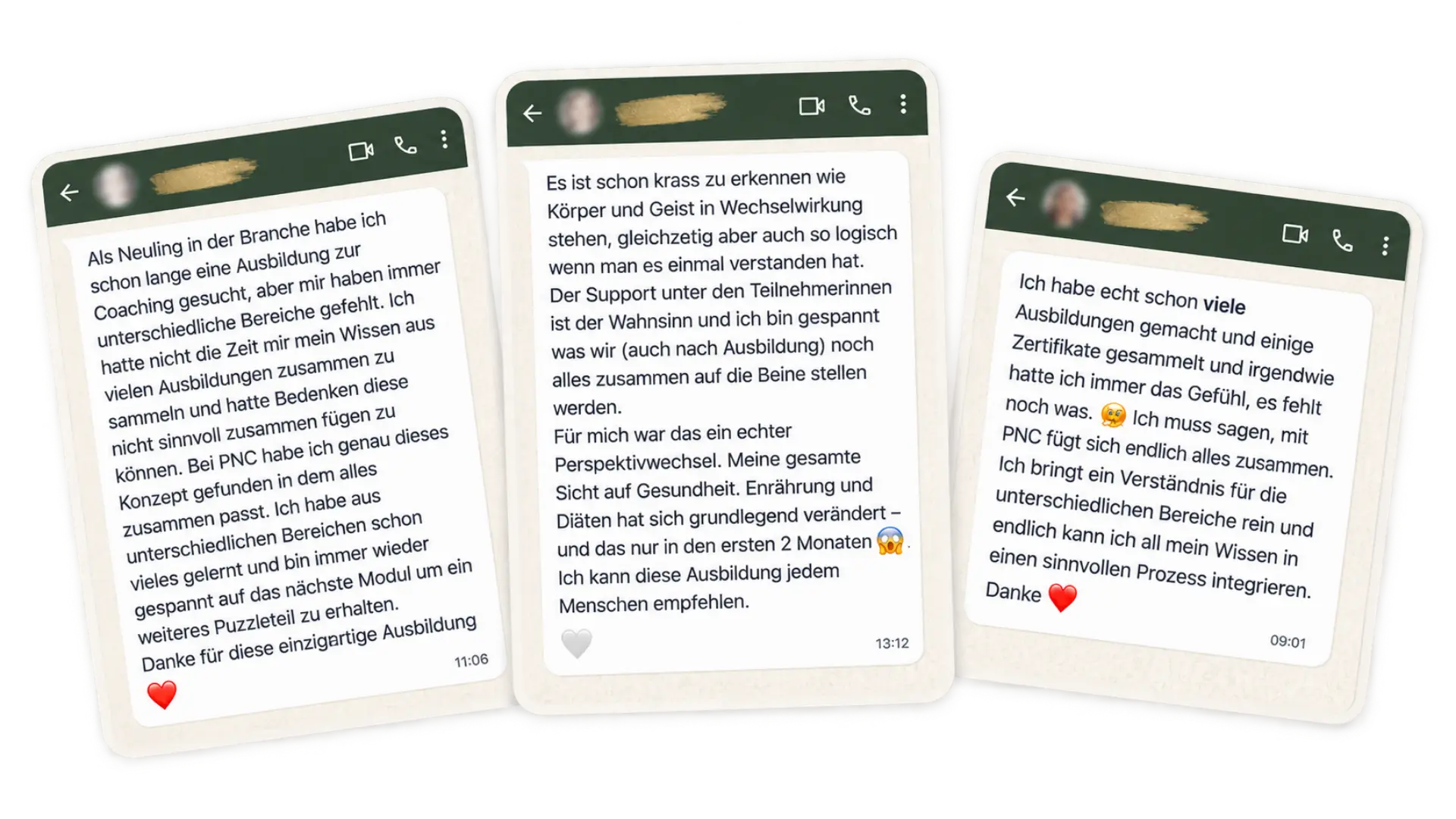 Psychosoma Nutrition Coach Ausbildung Feedback von Klienten